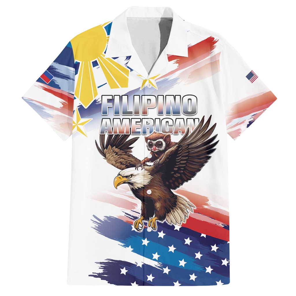 Filipino American History Month Family Matching Long Sleeve Bodycon Dress and Hawaiian Shirt Bald Eagle Tarsier Together