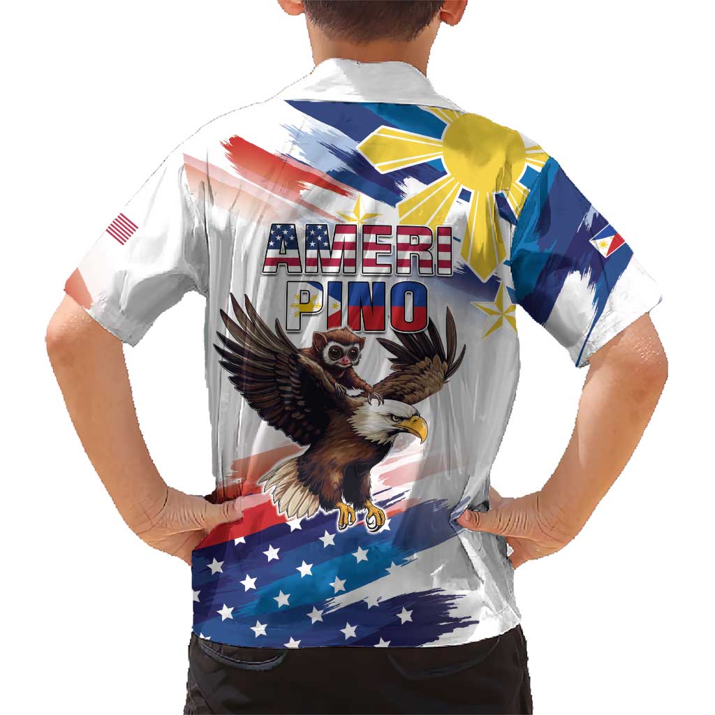 Filipino American History Month Kid Hawaiian Shirt Bald Eagle Tarsier Together LT05 - Polynesian Pride