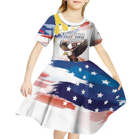 Filipino American History Month Kid Short Sleeve Dress Bald Eagle Tarsier Together LT05 - Polynesian Pride