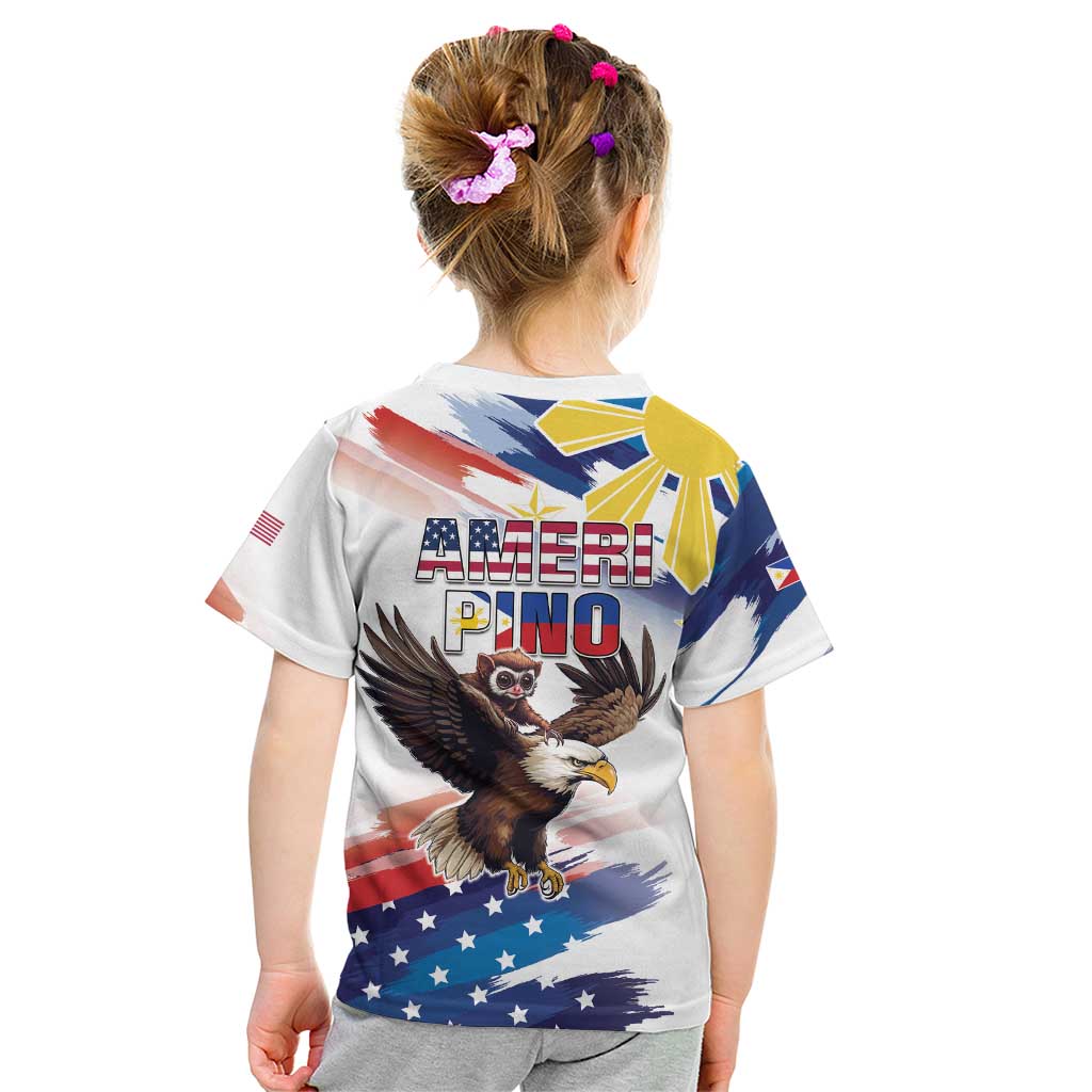 Filipino American History Month Kid T Shirt Bald Eagle Tarsier Together LT05 - Polynesian Pride