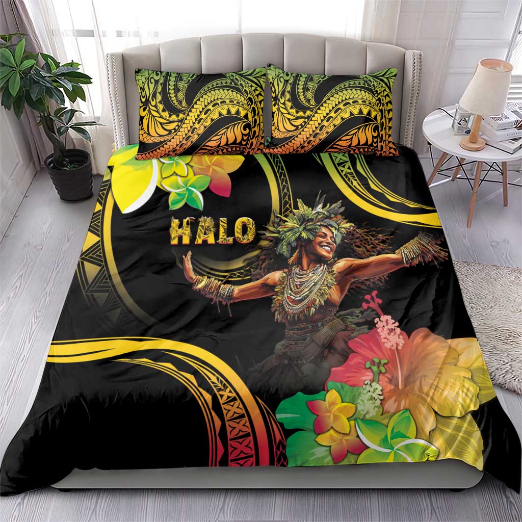 Halo Vanuatu Bedding Set Beautiful Woman Dancing LT05 - Polynesian Pride