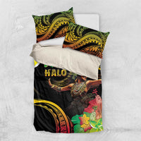 Halo Vanuatu Bedding Set Beautiful Woman Dancing LT05 US Twin 172cm x 218cm Black - Polynesian Pride