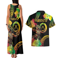 Halo Vanuatu Couples Matching Tank Maxi Dress and Hawaiian Shirt Beautiful Woman Dancing LT05 - Polynesian Pride
