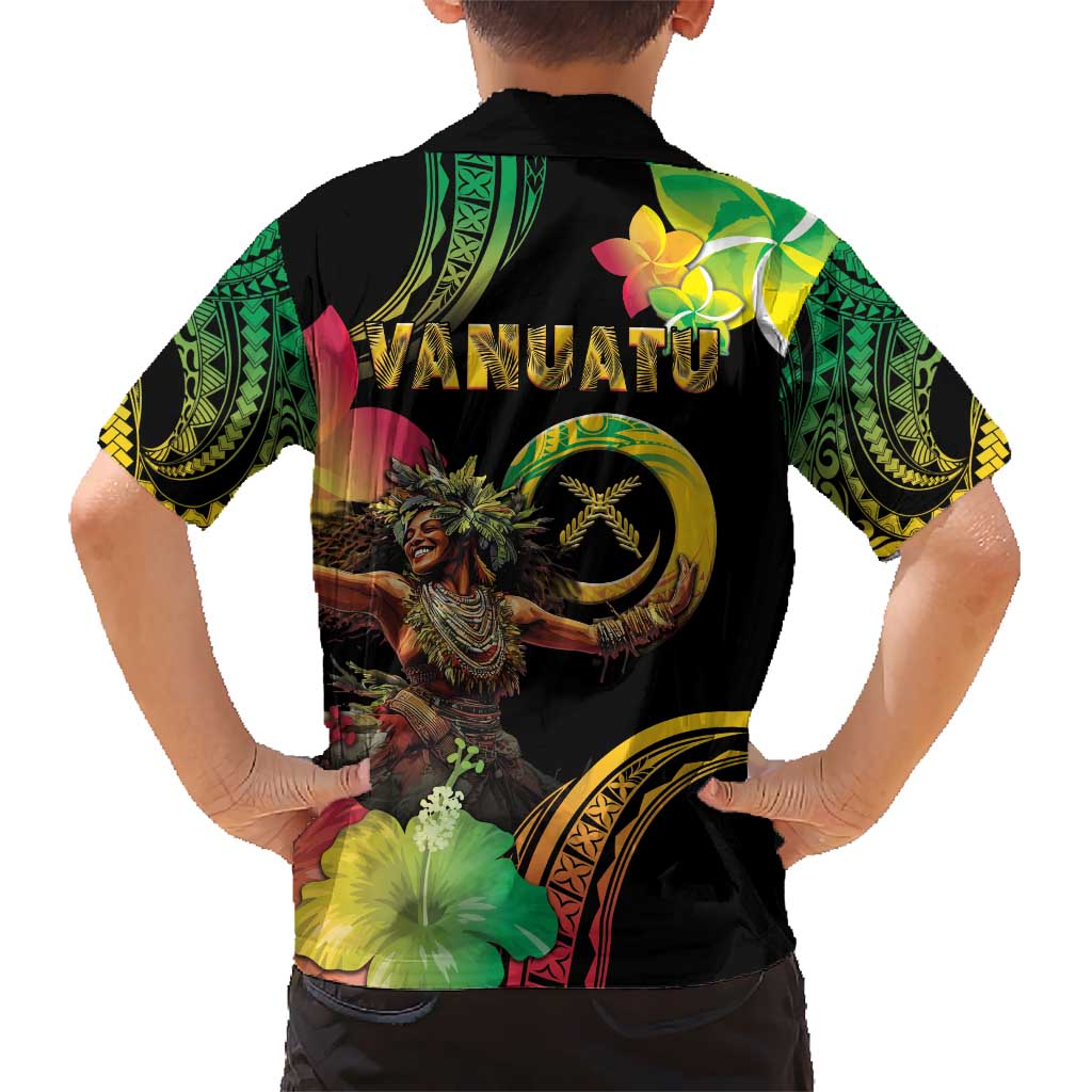 Halo Vanuatu Kid Hawaiian Shirt Beautiful Woman Dancing LT05 - Polynesian Pride