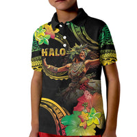 Halo Vanuatu Kid Polo Shirt Beautiful Woman Dancing LT05 Kid Black - Polynesian Pride