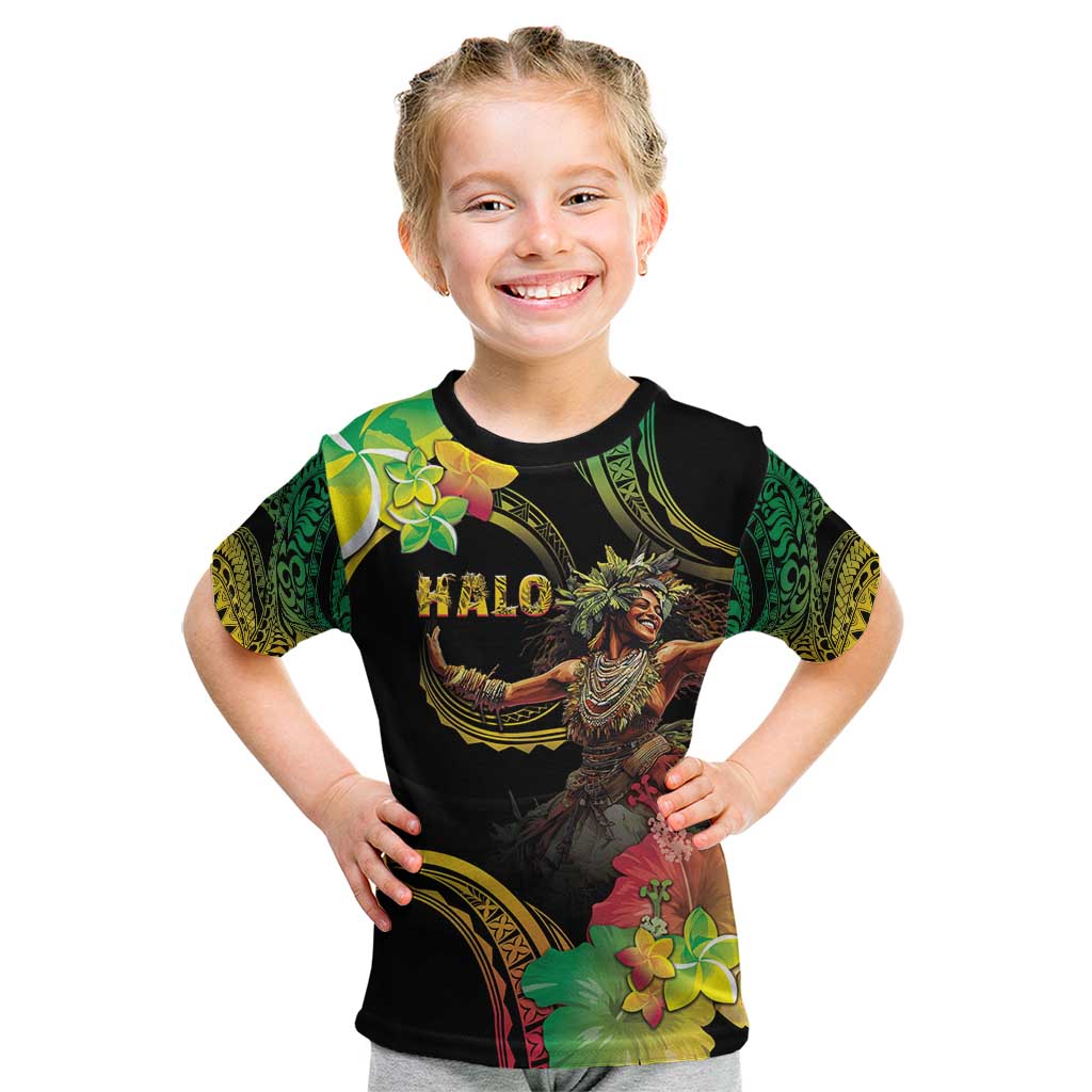 Halo Vanuatu Kid T Shirt Beautiful Woman Dancing LT05 Black - Polynesian Pride