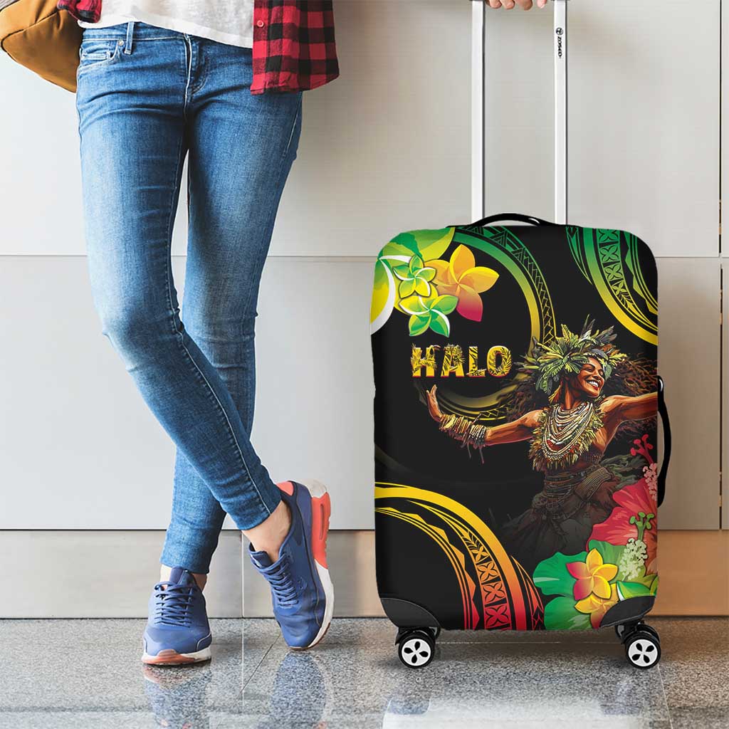 Halo Vanuatu Luggage Cover Beautiful Woman Dancing LT05 - Polynesian Pride