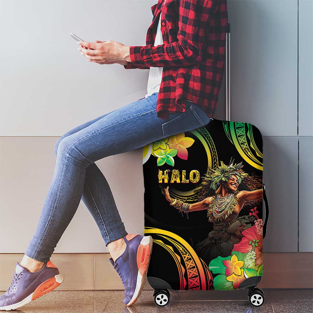 Halo Vanuatu Luggage Cover Beautiful Woman Dancing LT05 - Polynesian Pride