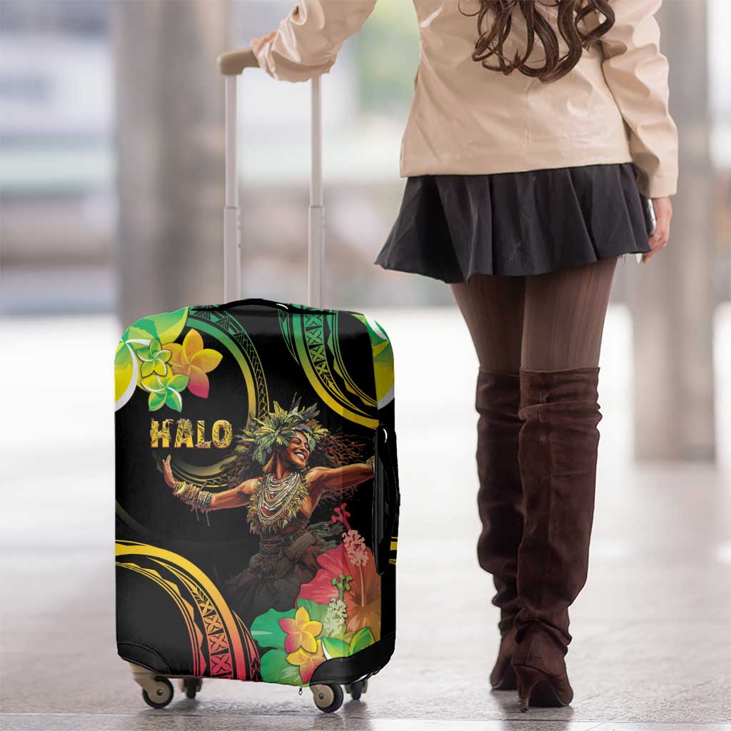 Halo Vanuatu Luggage Cover Beautiful Woman Dancing LT05 - Polynesian Pride