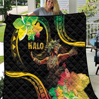 Halo Vanuatu Quilt Beautiful Woman Dancing LT05 Black - Polynesian Pride