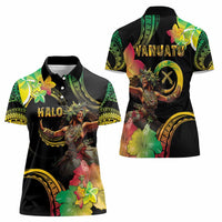 Halo Vanuatu Women Polo Shirt Beautiful Woman Dancing LT05 - Polynesian Pride