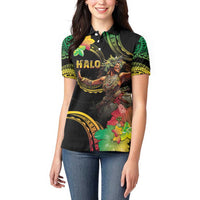 Halo Vanuatu Women Polo Shirt Beautiful Woman Dancing LT05 - Polynesian Pride
