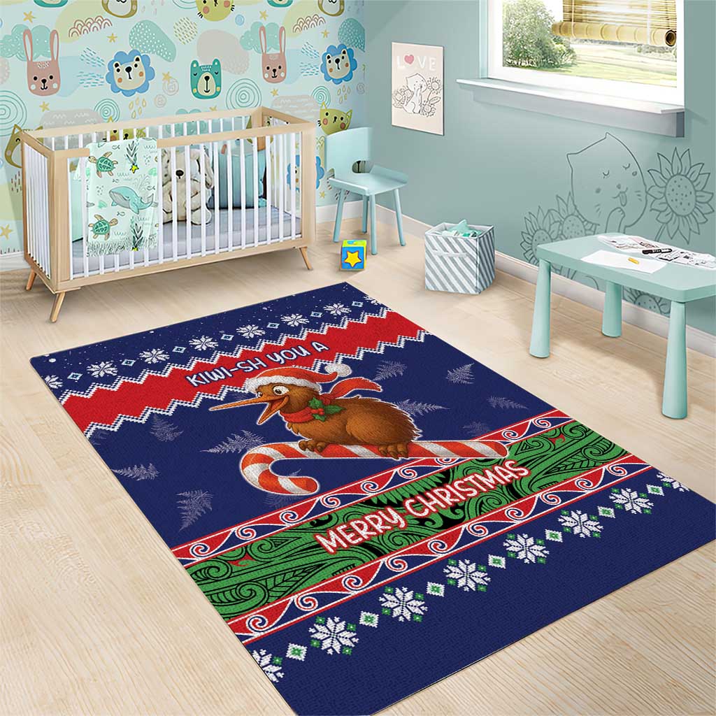 New Zealand Christmas Area Rug Kiwi-sh You A Merry Christmas - Polynesian Pride