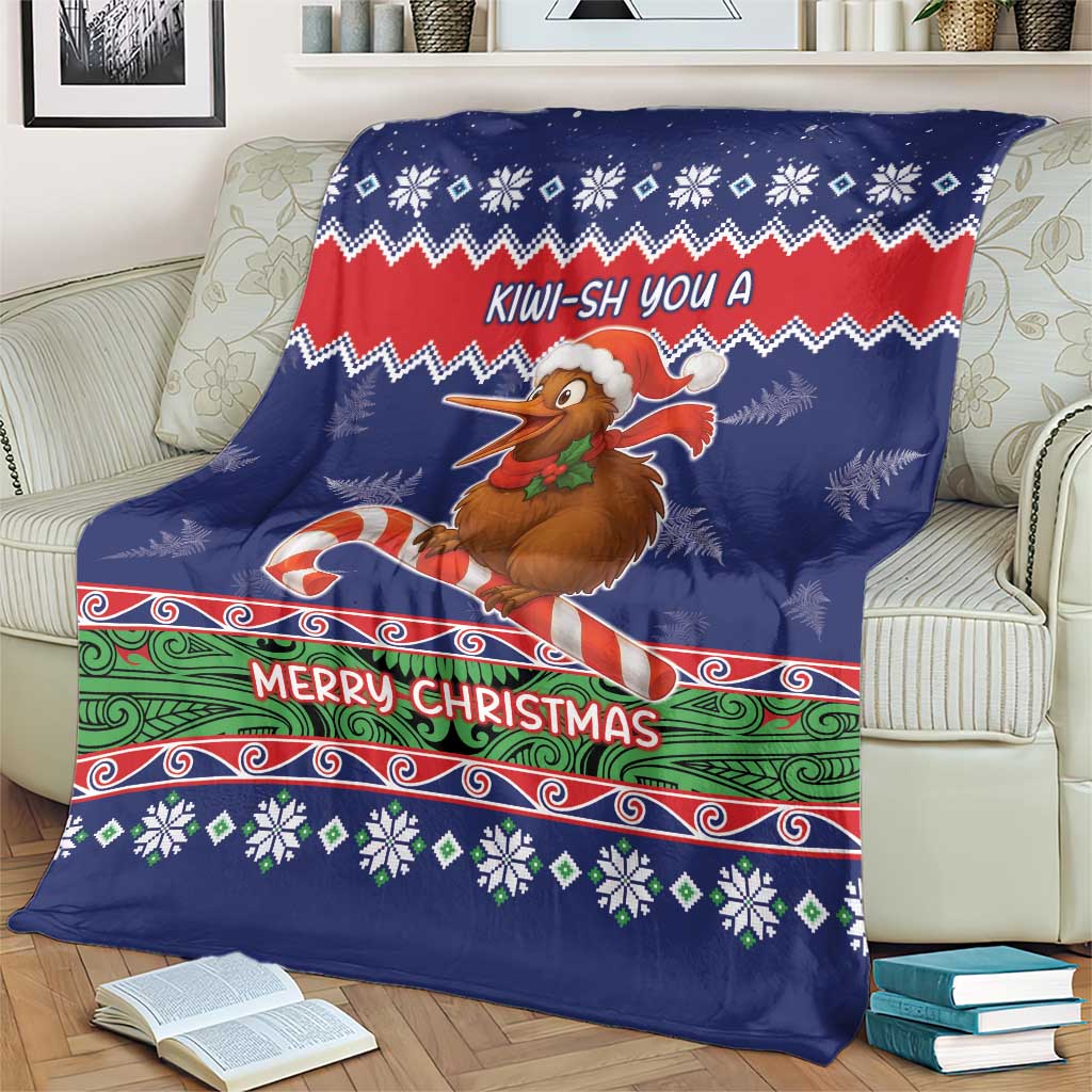 New Zealand Christmas Blanket Kiwi-sh You A Merry Christmas - Polynesian Pride