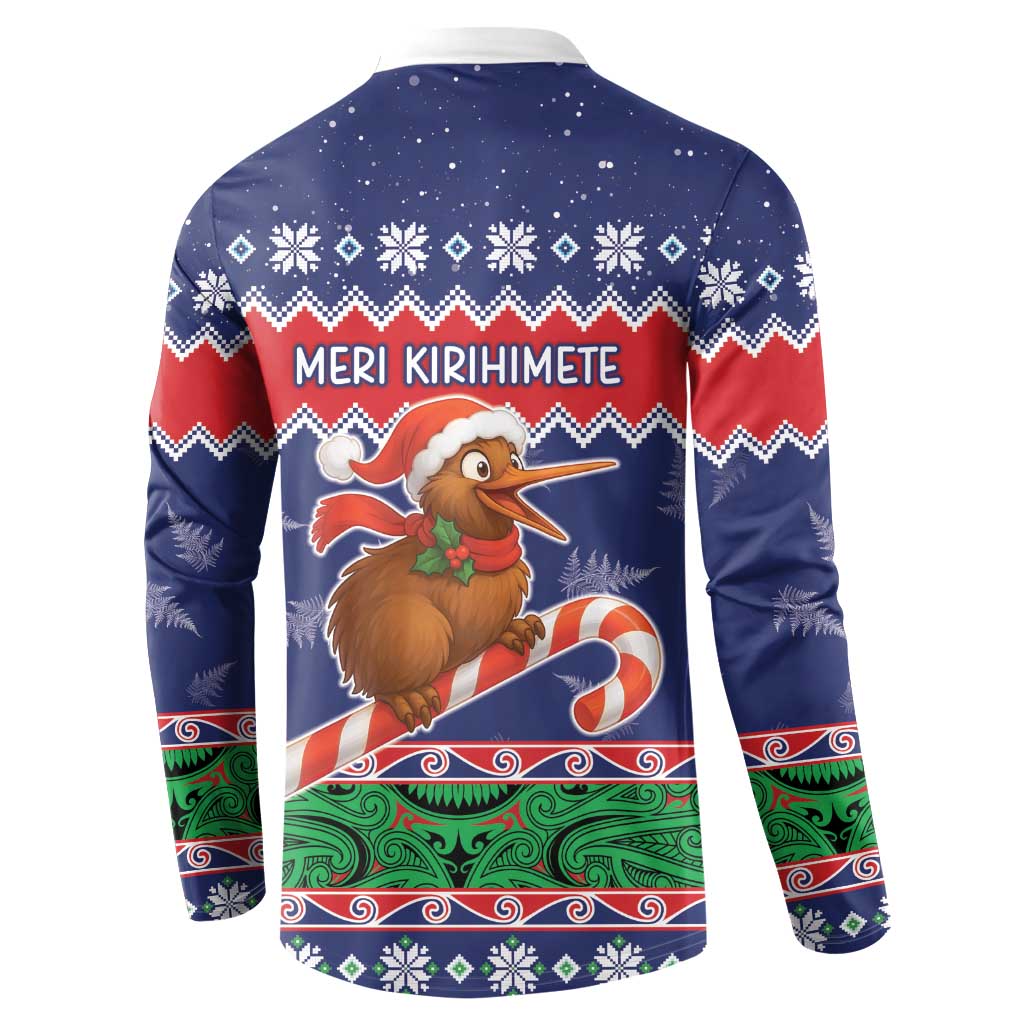 New Zealand Christmas Button Sweatshirt Kiwi-sh You A Merry Christmas - Polynesian Pride