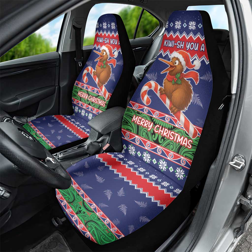 New Zealand Christmas Car Seat Cover Kiwi-sh You A Merry Christmas - Polynesian Pride
