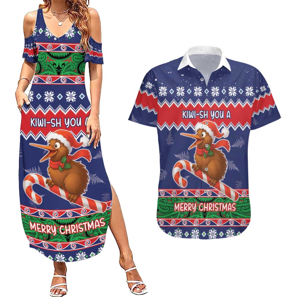 New Zealand Christmas Couples Matching Summer Maxi Dress and Hawaiian Shirt Kiwi-sh You A Merry Christmas - Polynesian Pride