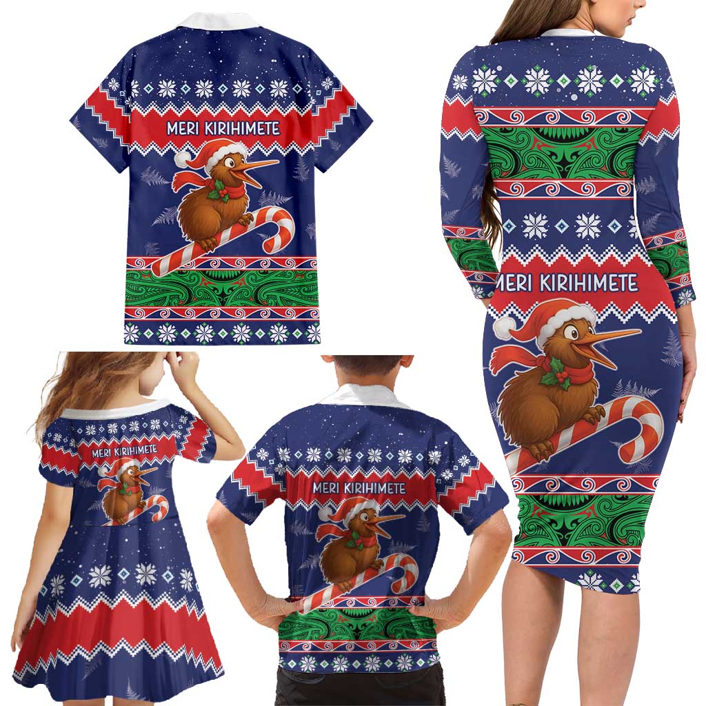 New Zealand Christmas Family Matching Long Sleeve Bodycon Dress and Hawaiian Shirt Kiwi-sh You A Merry Christmas - Polynesian Pride