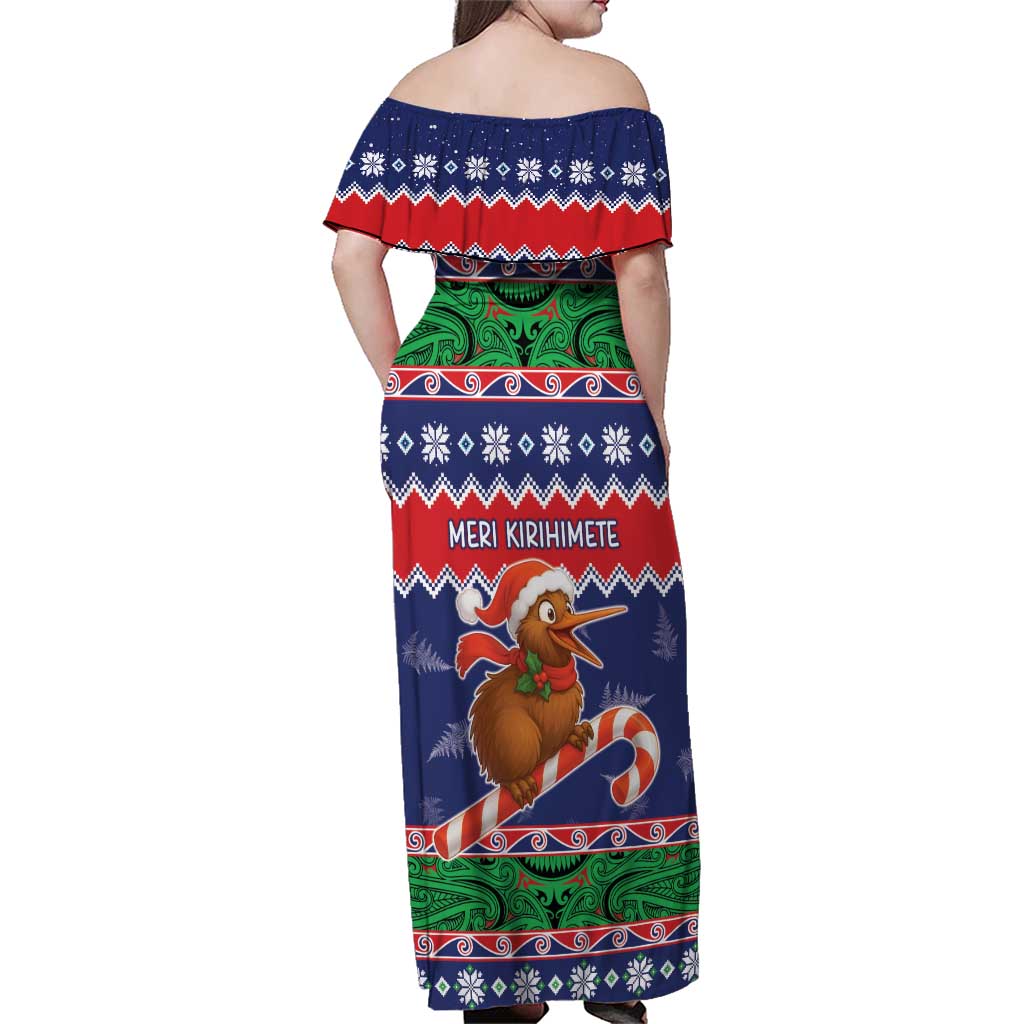 New Zealand Christmas Family Matching Off Shoulder Maxi Dress and Hawaiian Shirt Kiwi-sh You A Merry Christmas - Polynesian Pride