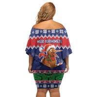 New Zealand Christmas Family Matching Off Shoulder Short Dress and Hawaiian Shirt Kiwi-sh You A Merry Christmas - Polynesian Pride