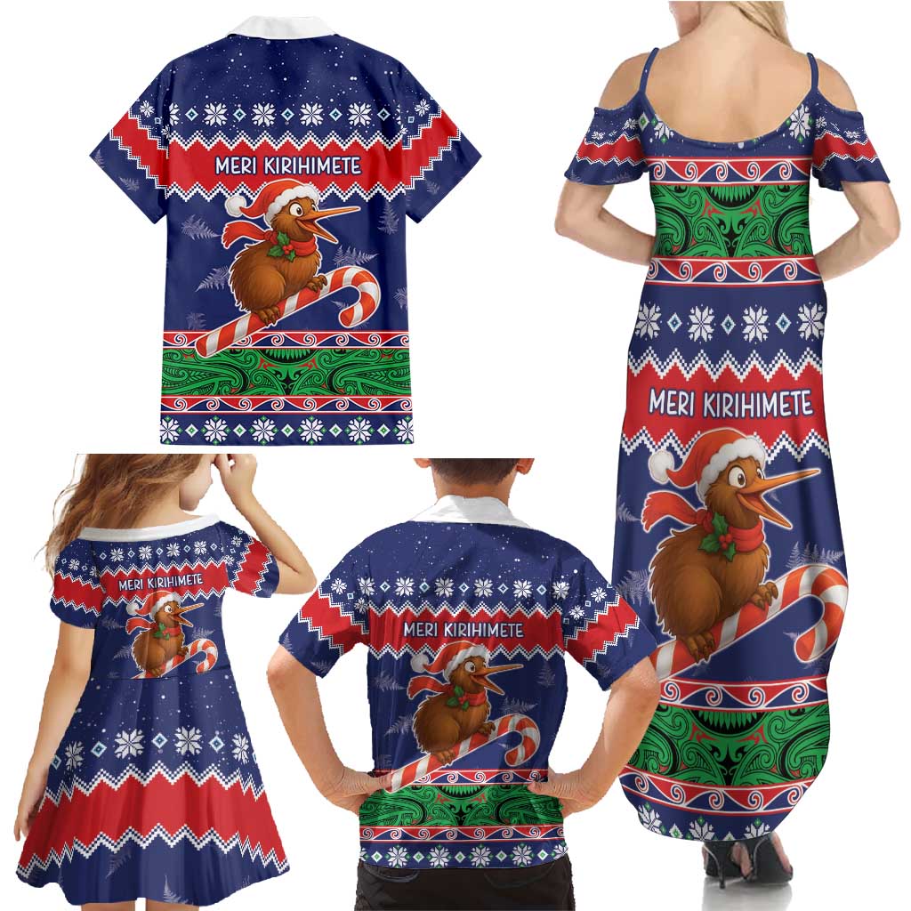 New Zealand Christmas Family Matching Summer Maxi Dress and Hawaiian Shirt Kiwi-sh You A Merry Christmas - Polynesian Pride