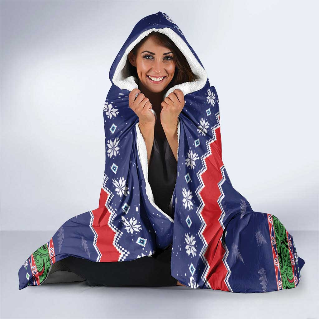 New Zealand Christmas Hooded Blanket Kiwi-sh You A Merry Christmas - Polynesian Pride