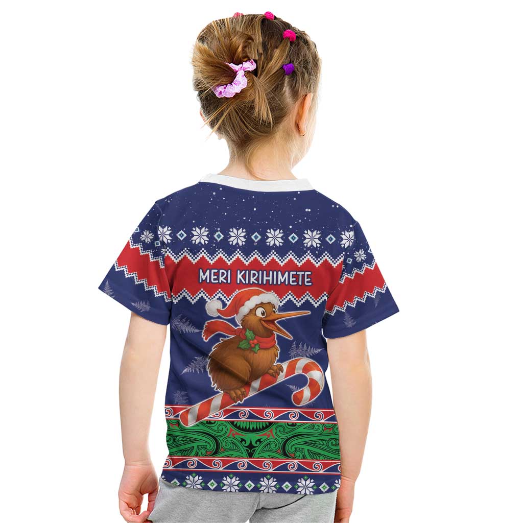 New Zealand Christmas Kid T Shirt Kiwi-sh You A Merry Christmas - Polynesian Pride
