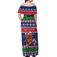 New Zealand Christmas Off Shoulder Maxi Dress Kiwi-sh You A Merry Christmas - Polynesian Pride