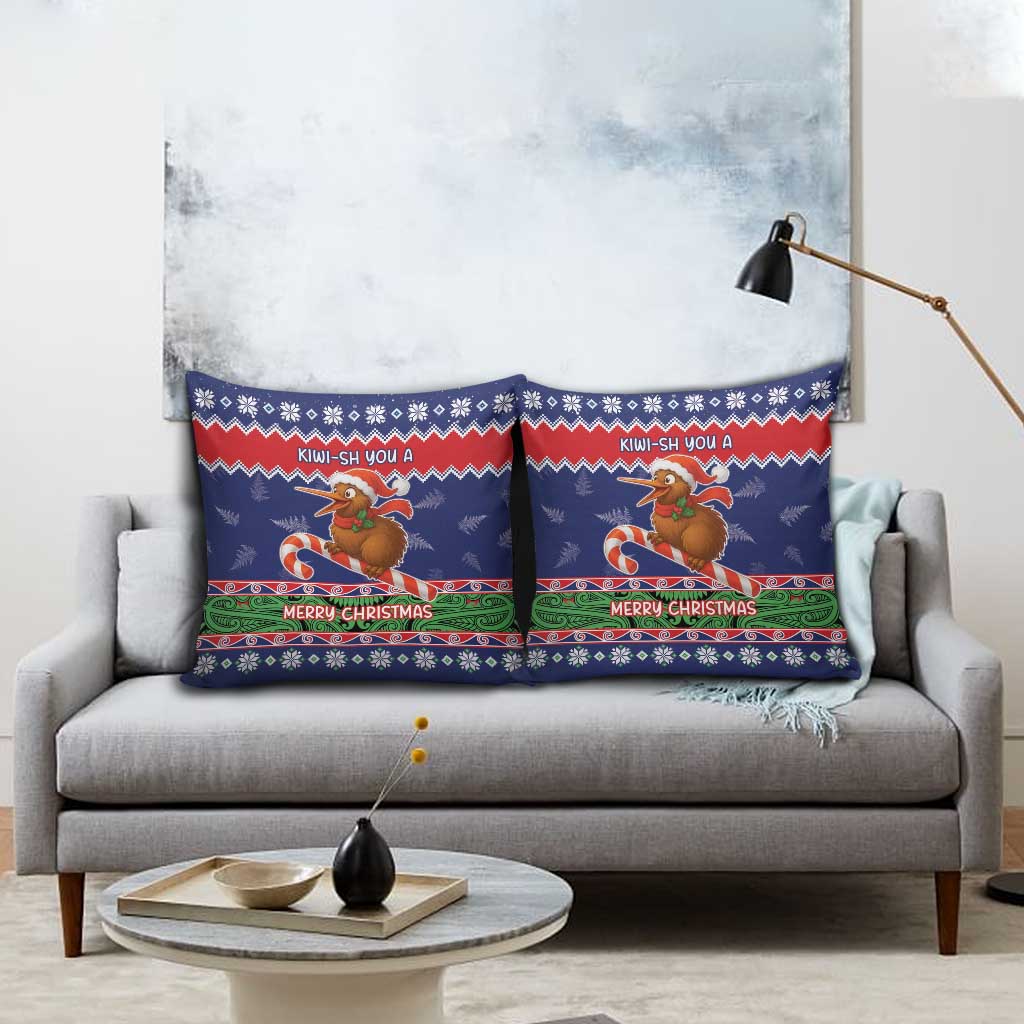 New Zealand Christmas Pillow Cover Kiwi-sh You A Merry Christmas - Polynesian Pride