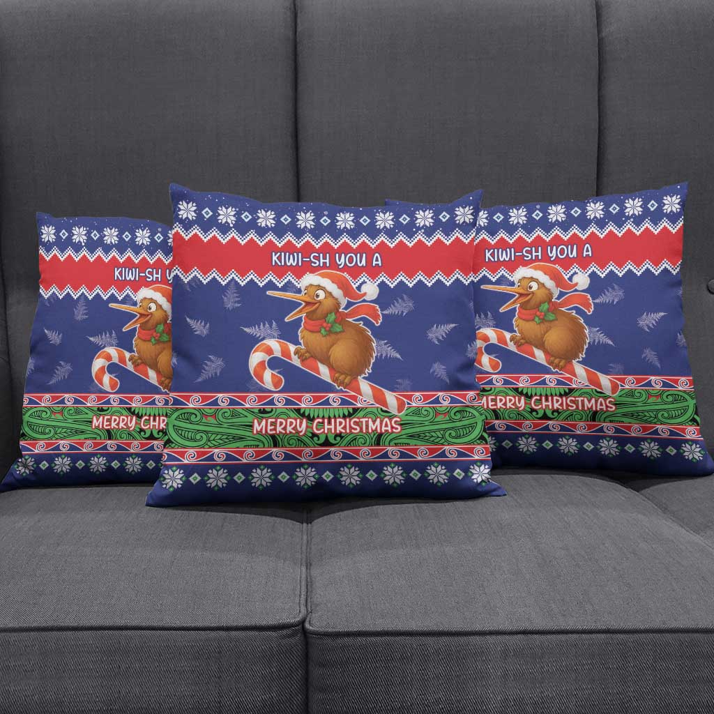New Zealand Christmas Pillow Cover Kiwi-sh You A Merry Christmas - Polynesian Pride