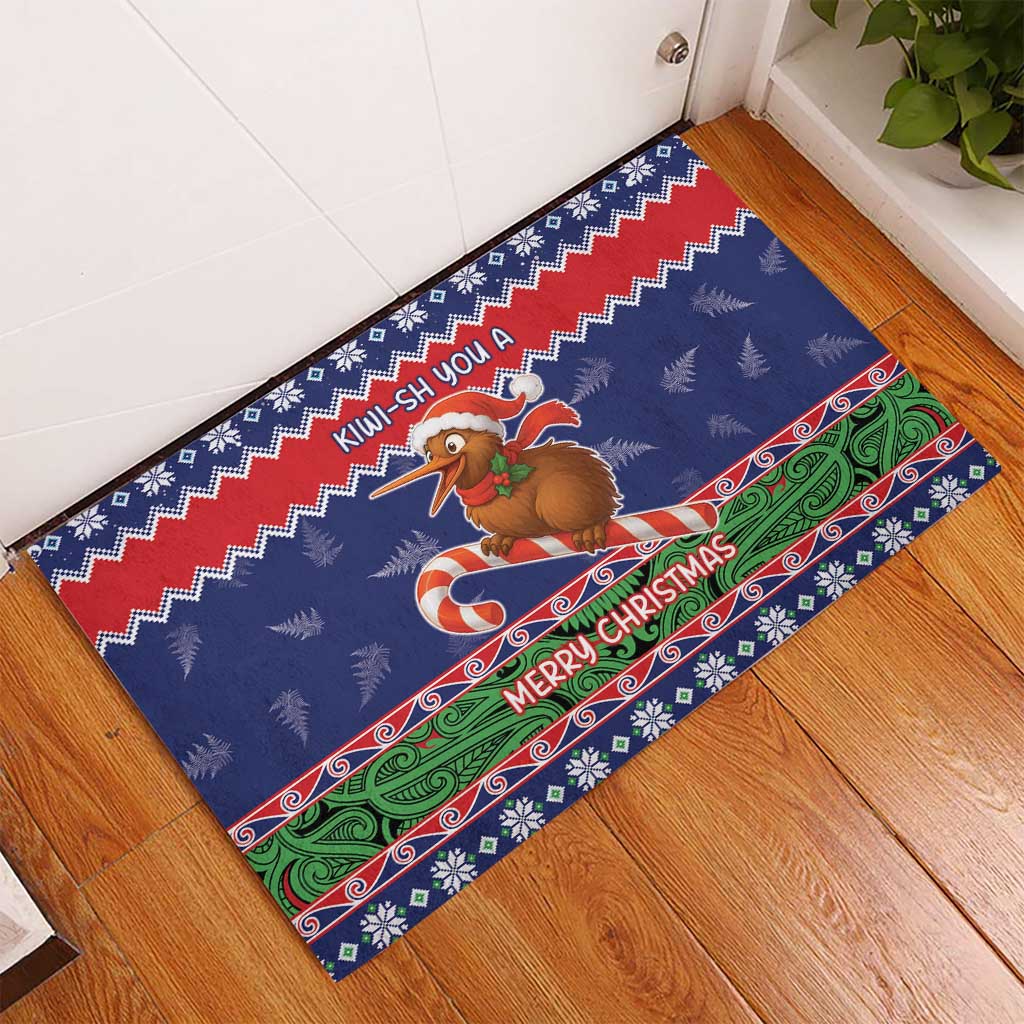 New Zealand Christmas Rubber Doormat Kiwi-sh You A Merry Christmas - Polynesian Pride