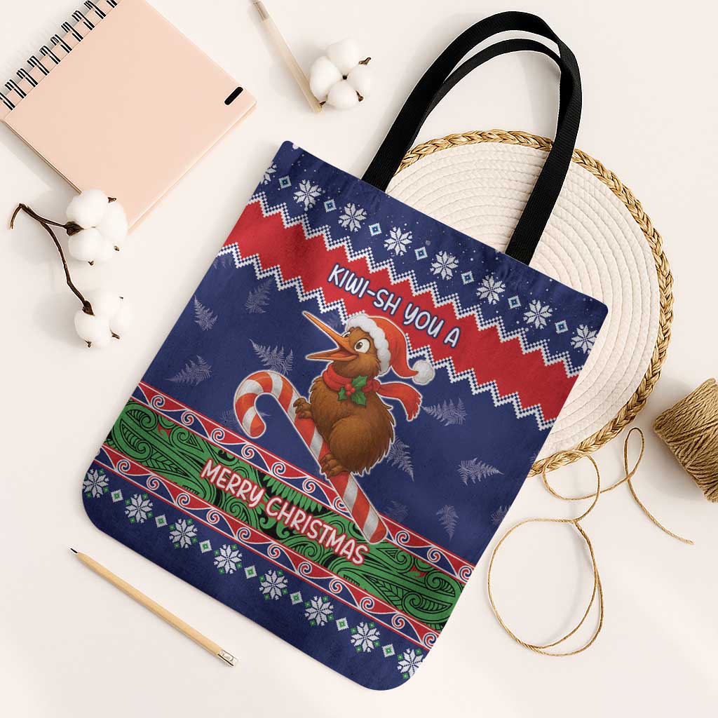 New Zealand Christmas Tote Bag Kiwi-sh You A Merry Christmas - Polynesian Pride