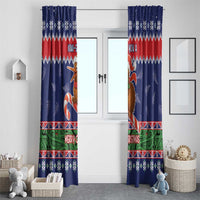 New Zealand Christmas Window Curtain Kiwi-sh You A Merry Christmas - Polynesian Pride