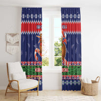 New Zealand Christmas Window Curtain Kiwi-sh You A Merry Christmas - Polynesian Pride