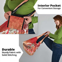 Hawaii Funny Christmas Grocery Bag Santa Surfing With Tapa Pattern - Polynesian Pride