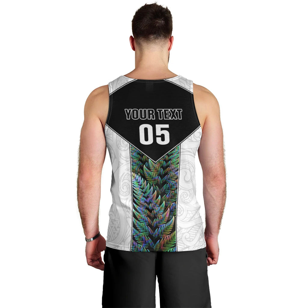 Custom New Zealand Fern Rugby Men Tank Top World Cup 2023 Paua Shell Maori Pattern LT05 - Polynesian Pride