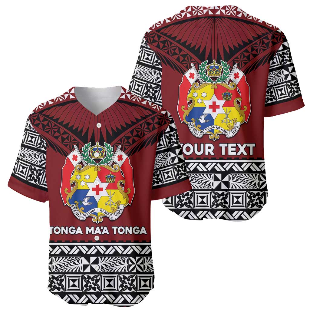 Personalised Tonga Constitution Day Baseball Jersey Tongan Kupesi Ngatu Pattern LT05 - Polynesian Pride