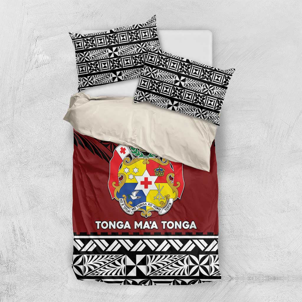 Tonga Constitution Day Bedding Set Tongan Kupesi Ngatu Pattern LT05 US Twin 172cm x 218cm Red - Polynesian Pride