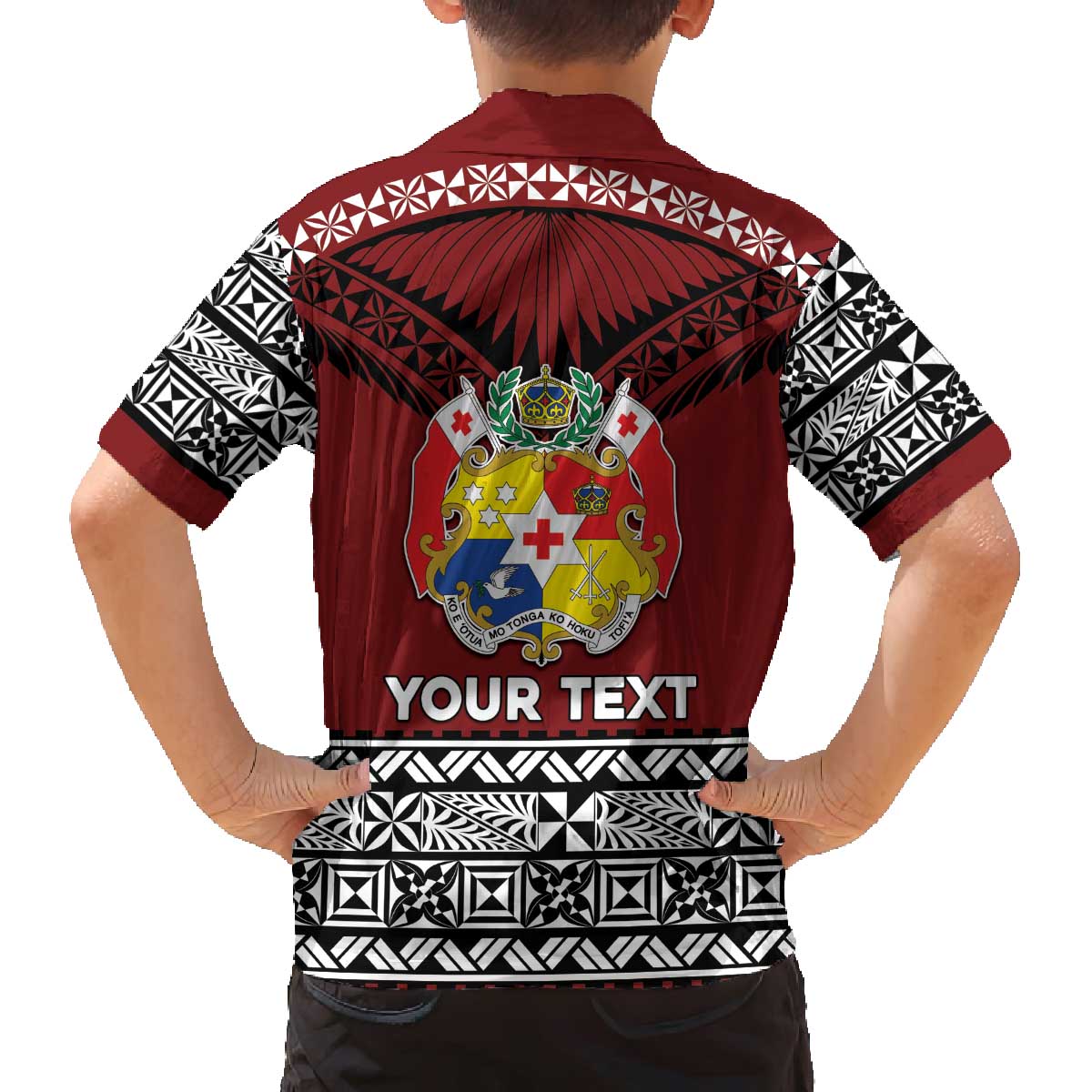 Personalised Tonga Constitution Day Family Matching Off The Shoulder Long Sleeve Dress and Hawaiian Shirt Tongan Kupesi Ngatu Pattern