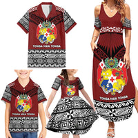 Personalised Tonga Constitution Day Family Matching Summer Maxi Dress and Hawaiian Shirt Tongan Kupesi Ngatu Pattern LT05 - Polynesian Pride