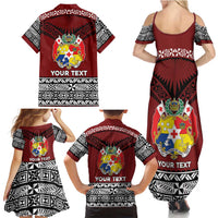 Personalised Tonga Constitution Day Family Matching Summer Maxi Dress and Hawaiian Shirt Tongan Kupesi Ngatu Pattern LT05 - Polynesian Pride