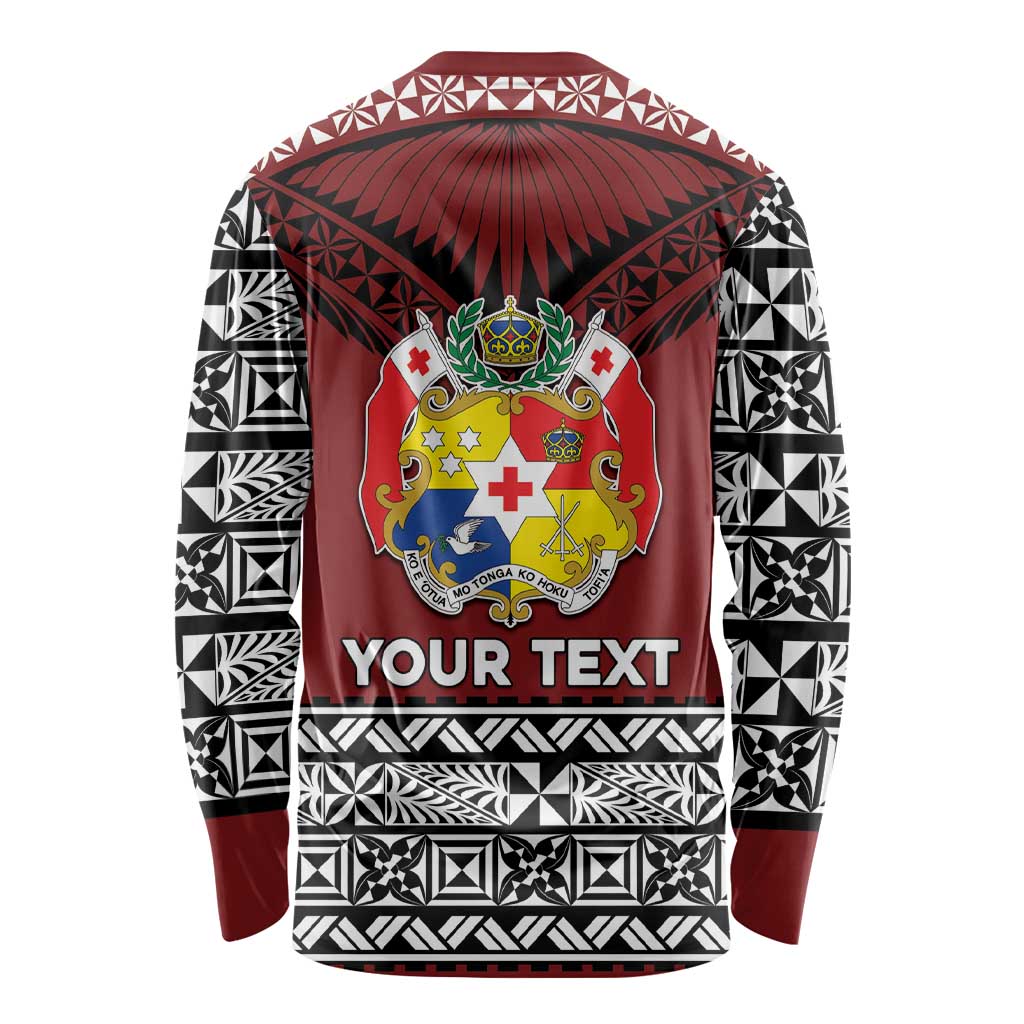 Personalised Tonga Constitution Day Long Sleeve Shirt Tongan Kupesi Ngatu Pattern