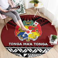 Tonga Constitution Day Round Carpet Tongan Kupesi Ngatu Pattern LT05 - Polynesian Pride