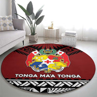 Tonga Constitution Day Round Carpet Tongan Kupesi Ngatu Pattern LT05 - Polynesian Pride