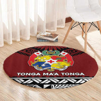 Tonga Constitution Day Round Carpet Tongan Kupesi Ngatu Pattern LT05 - Polynesian Pride