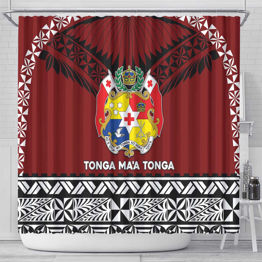 Tonga Constitution Day Shower Curtain Tongan Kupesi Ngatu Pattern