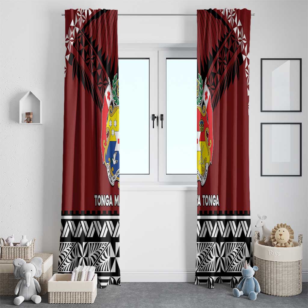 Tonga Constitution Day Window Curtain Tongan Kupesi Ngatu Pattern