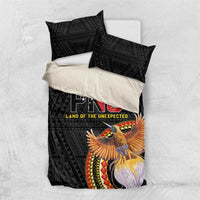 Papua New Guinea Tok Pisin Wik Bedding Set Land Of The Unexpected LT05 US Twin 172cm x 218cm Black - Polynesian Pride