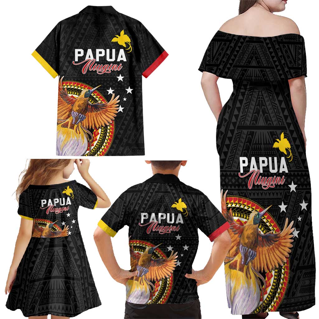 Papua New Guinea Tok Pisin Wik Family Matching Off Shoulder Maxi Dress and Hawaiian Shirt Land Of The Unexpected