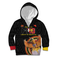 Papua New Guinea Tok Pisin Wik Kid Hoodie Land Of The Unexpected LT05 Zip Hoodie Black - Polynesian Pride